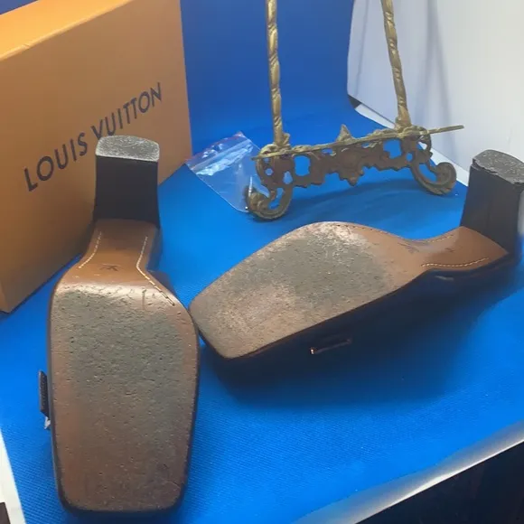 Louis Vuitton Brown Leather Slingback Sandals Size 37