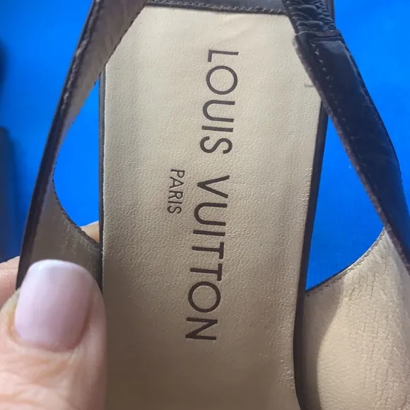 Louis Vuitton Brown Leather Slingback Sandals Size 37