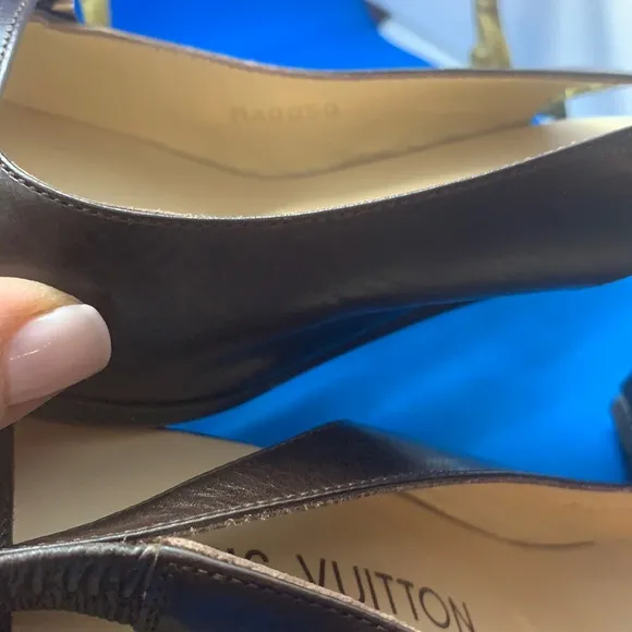 Louis Vuitton Brown Leather Slingback Sandals Size 37