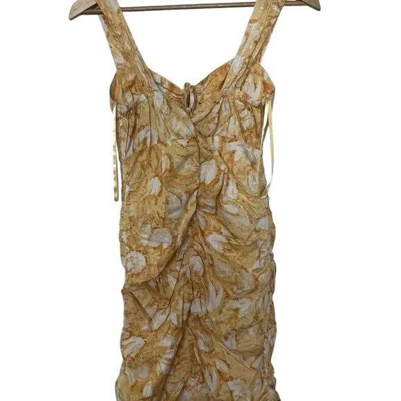 Louna Mini Dress – White &amp; Yellow – Size Small – Perfect for Spring &amp; Summer!