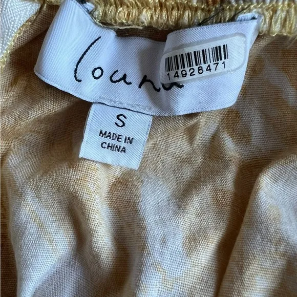 Louna Mini Dress – White &amp; Yellow – Size Small – Perfect for Spring &amp; Summer!