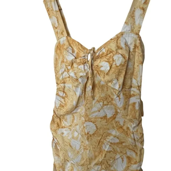 Louna Mini Dress – White &amp; Yellow – Size Small – Perfect for Spring &amp; Summer!