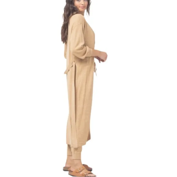 L*SPACE AZORES DUSTER LINEN BLEND SZ M/L LAGENLOOK POOL VACATION