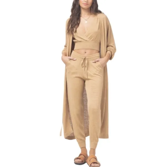 L*SPACE AZORES DUSTER LINEN BLEND SZ M/L LAGENLOOK POOL VACATION
