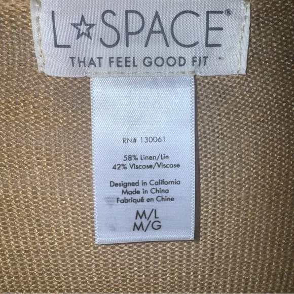 L*SPACE AZORES DUSTER LINEN BLEND SZ M/L LAGENLOOK POOL VACATION