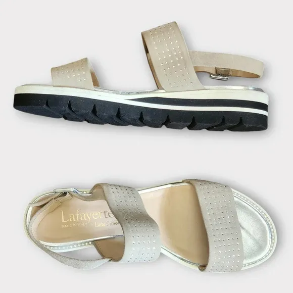 Luca Grossi Lafayette Rhinestone Slingback Sandals Size 9