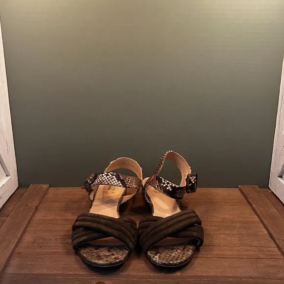 Luca Grossi Vera Cuoio Italian Animal Print Sandals Heels Size 40