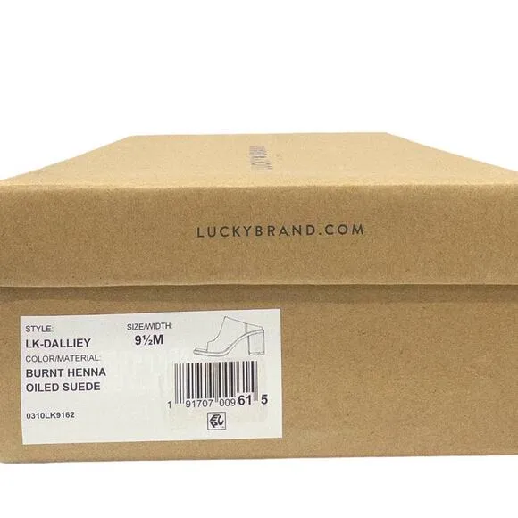 Lucky Brand Womens Chunky Mule Block Heel Dalliey Shoes Sandals Oiled Suede 9.5