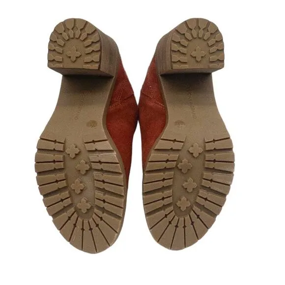 Lucky Brand Womens Chunky Mule Block Heel Dalliey Shoes Sandals Oiled Suede 9.5