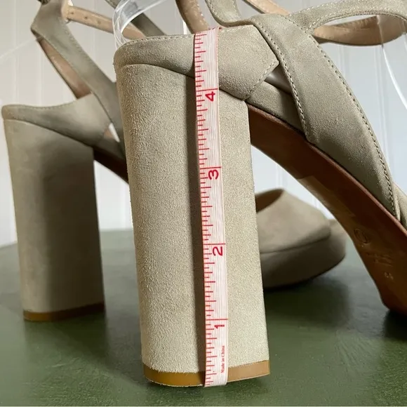 M. Gemi THE NOTTE DUE Retro Sandals/Heels in Sandstone Suede *Italy*