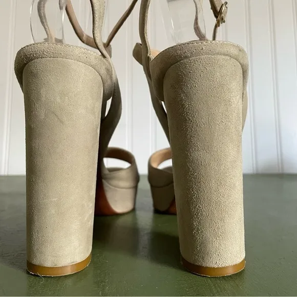 M. Gemi THE NOTTE DUE Retro Sandals/Heels in Sandstone Suede *Italy*