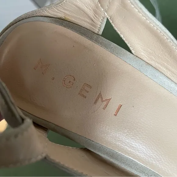 M. Gemi THE NOTTE DUE Retro Sandals/Heels in Sandstone Suede *Italy*