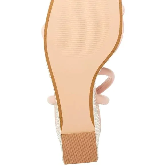 Madden Girl Monet Ankle-Strap Rhinstone Wedge Sandals - Blush - size 10m