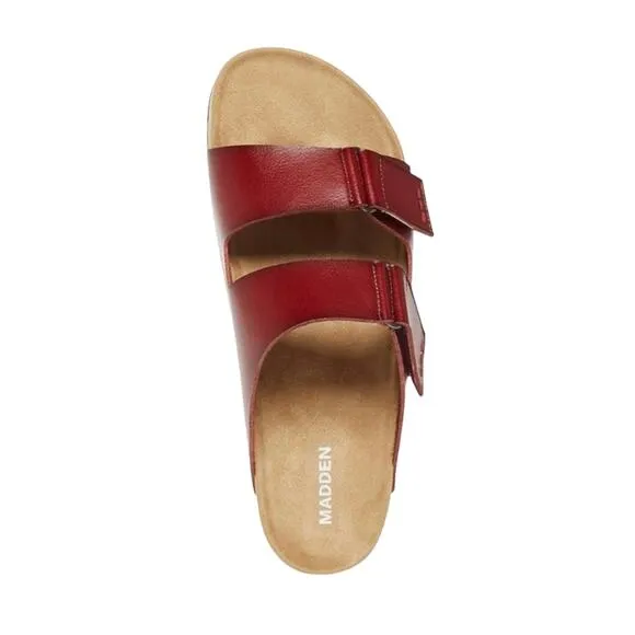 Madden Men's Tisson Double Strap Slide Sandals Cognac Size 8 1/2
