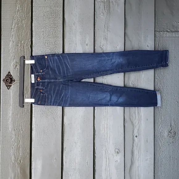 MADEWELL 9&quot; High-Rise Skinny Jeans Larkspur Wash TENCEL Denim sz 26 Women's