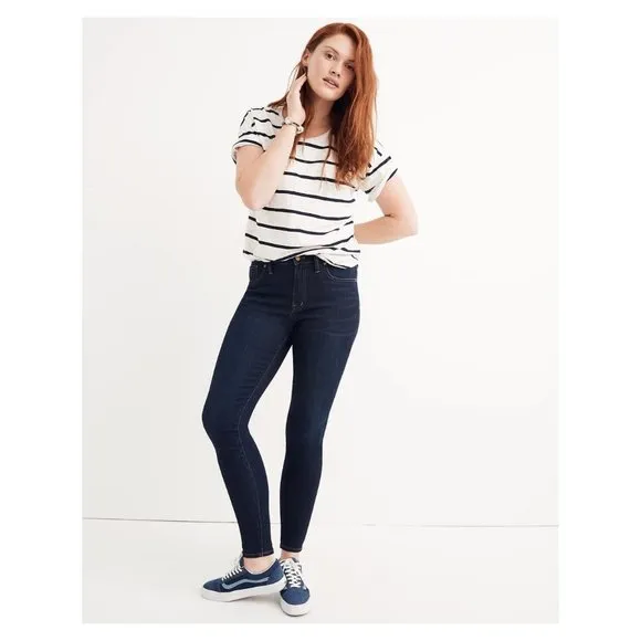 MADEWELL 9&quot; High-Rise Skinny Jeans Larkspur Wash TENCEL Denim sz 26 Women's