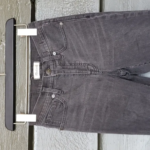 MADEWELL 9&quot; Mid-Rise Skinny Jeans Black Sea sz 25 Women's Casual Ripped Denim