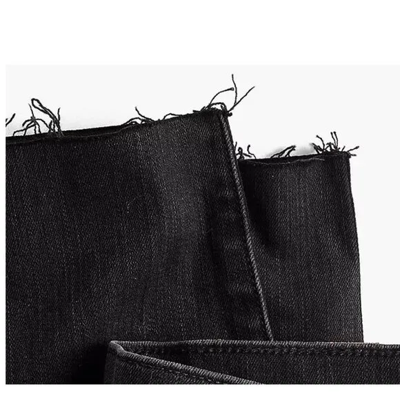 MADEWELL 9&quot; Mid-Rise Skinny Jeans Black Sea sz 25 Women's Casual Ripped Denim