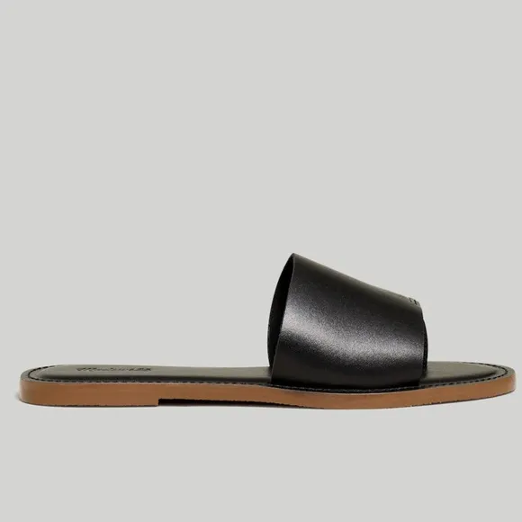 Madewell Black Leather Sandals sz 6.5 Boho Coastal Modern Quality Like New
