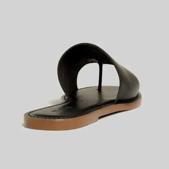 Madewell Black Leather Sandals sz 6.5 Boho Coastal Modern Quality Like New