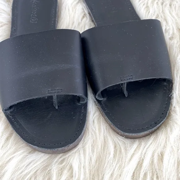 Madewell Black Leather Sandals sz 6.5 Boho Coastal Modern Quality Like New