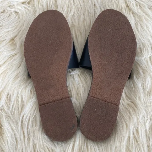 Madewell Black Leather Sandals sz 6.5 Boho Coastal Modern Quality Like New