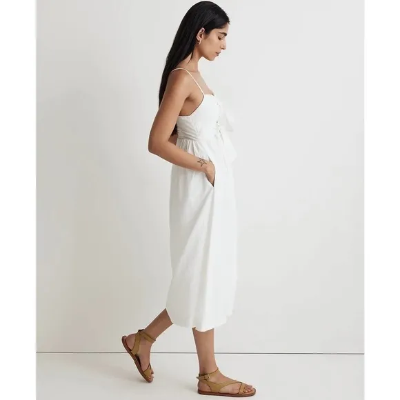 Madewell Double-Tie Cutout Sweetheart Midi Dress