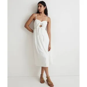 Madewell Double-Tie Cutout Sweetheart Midi Dress