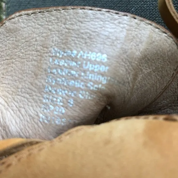 Madewell Leather Sandals Clogs in Tan Lace Up Platform Heels &amp; Ankle Strap (6)