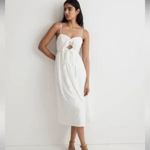 Madewell NWT Double Tie Cutout Sweetheart Midi Dress Size 00 in Eyelet White