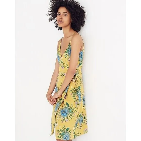 Madewell NWT Silk Wrap Dress in Painted Blooms size XXL