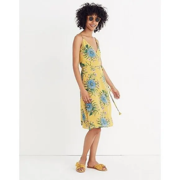 Madewell NWT Silk Wrap Dress in Painted Blooms size XXL