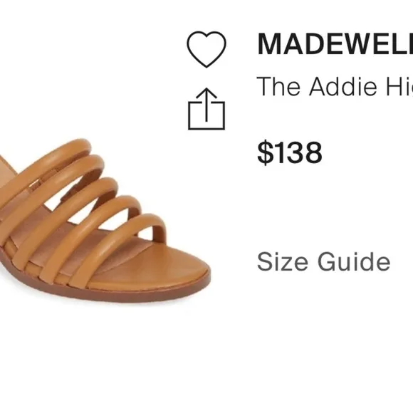 Madewell The Addie High Heels Leather Mule Slip On Sandals