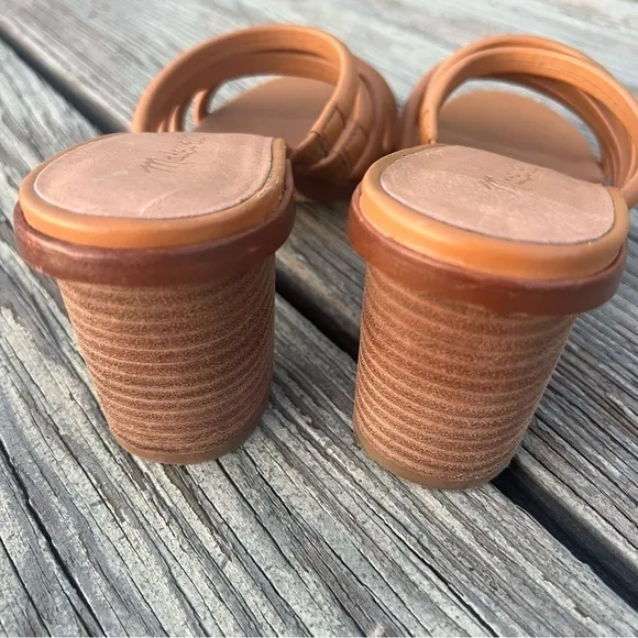 Madewell The Addie High Heels Leather Mule Slip On Sandals