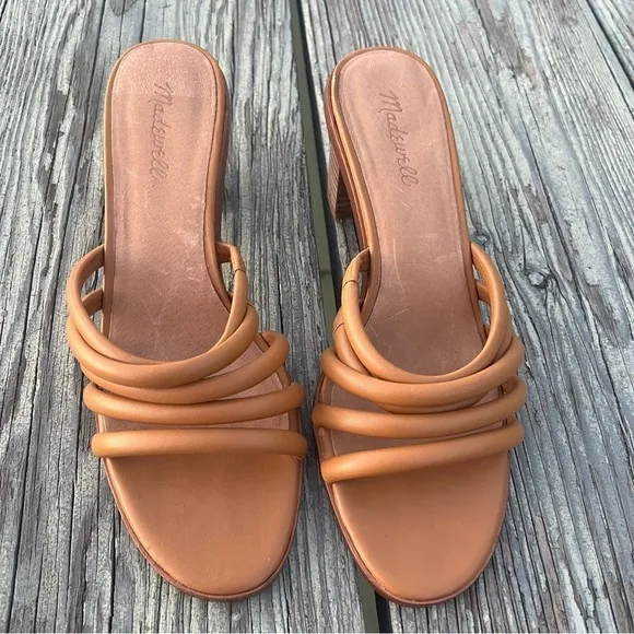 Madewell The Addie High Heels Leather Mule Slip On Sandals