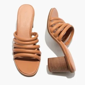 Madewell The Addie High Heels Leather Mule Slip On Sandals