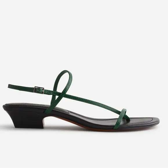 Madewell The Maycie Asymmetric T-Strap Sandal in Golf Green Size 7.5 NWOB