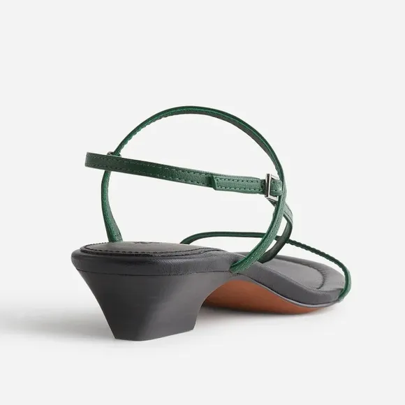 Madewell The Maycie Asymmetric T-Strap Sandal in Golf Green Size 7.5 NWOB
