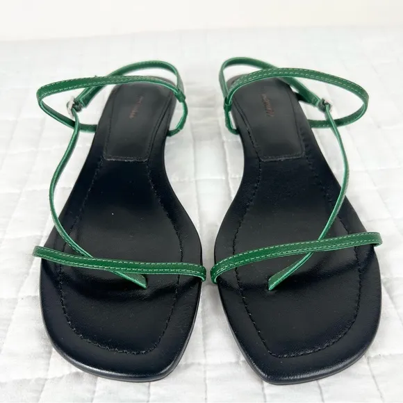 Madewell The Maycie Asymmetric T-Strap Sandal in Golf Green Size 7.5 NWOB