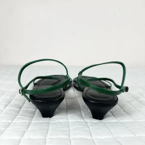 Madewell The Maycie Asymmetric T-Strap Sandal in Golf Green Size 7.5 NWOB