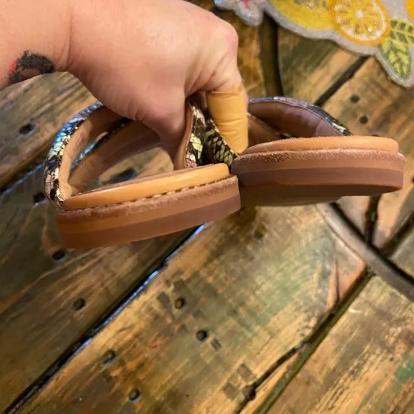 Madewell The Skyler Slide Sandal in Snake Embossed Leather