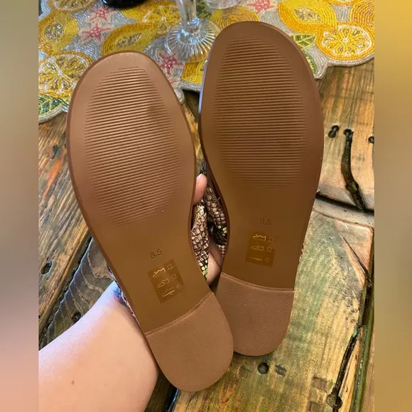 Madewell The Skyler Slide Sandal in Snake Embossed Leather