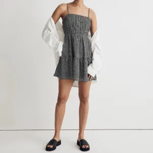 Madewell The Sophia Cami Tiered Mini Dress in Micro Daisy