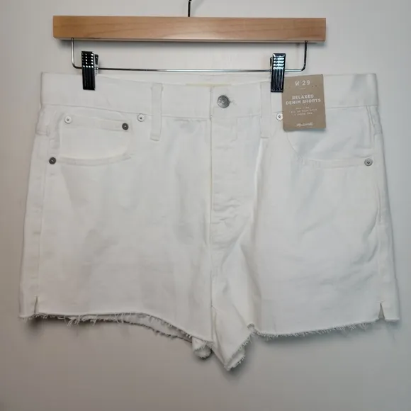 Madewell White Relaxed Denim Shorts Size 29