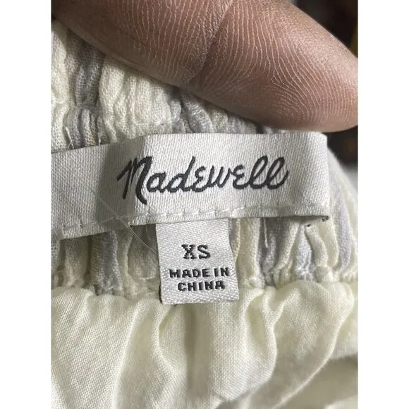 MADEWELL Woman's Smocked Pull-on Miniskirt In‎ Stripe Size XS