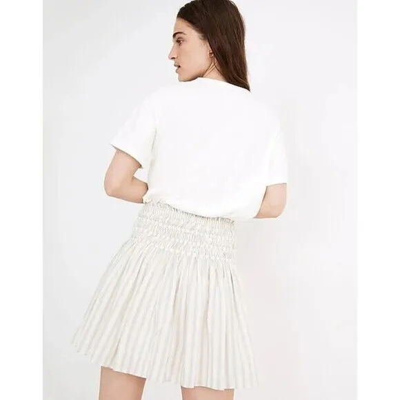 MADEWELL Woman's Smocked Pull-on Miniskirt In‎ Stripe Size XS