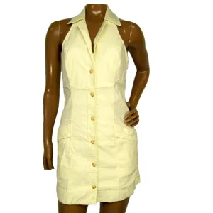 Maeve Womens Mini Dress Ivory Size XS The Amelia Collared Sleeveless Button Up