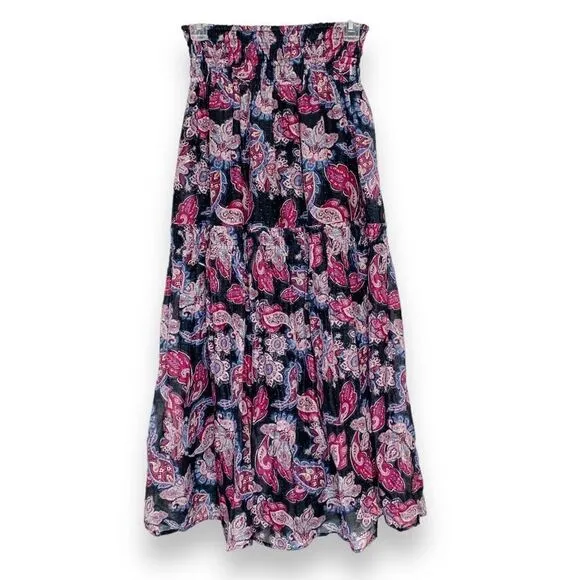 Magali Pascal Patricia Maxi A-line Skirt in Pristine Paisley Tiered Women’s Sz S