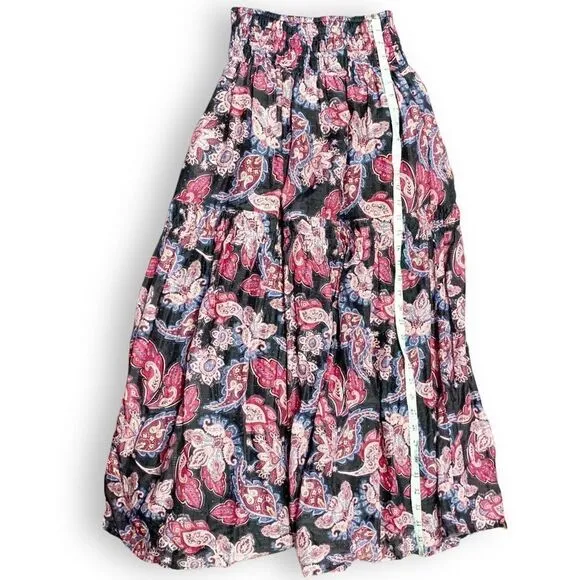 Magali Pascal Patricia Maxi A-line Skirt in Pristine Paisley Tiered Women’s Sz S