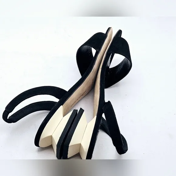 Manolo Blahnik EXCELLENT Paclessa Suede Sculpted Heels Slingback Sandals 37 7